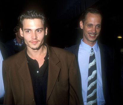 Con Johnny Depp, en 1989.