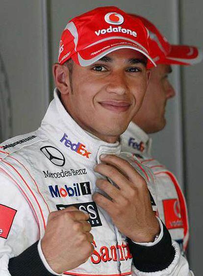Lewis Hamilton, tras lograr la <i>pole</i> en Japón.