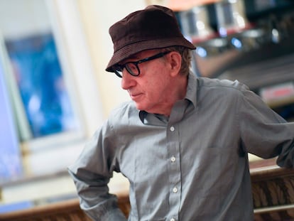 Woody Allen, en julio de 2019 en Milán, en la rueda de prensa de la ópera 'Gianni Schicchi', de Giacomo Puccini, dirigida por el neoyorquino.