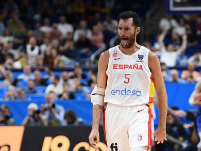 Rudy Fernández durante el partido ante Finlandia en los cuartos del Eurobasket.