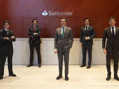 Equipo de préstamos sindicados de Banco Santander: Pablo Trueba, Diego Barrón, Antonio García, Juan Ruiz-Herrera y Álvaro Baíllo.
