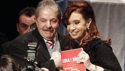 Lula, con Cristina Fern&aacute;ndez este jueves.
