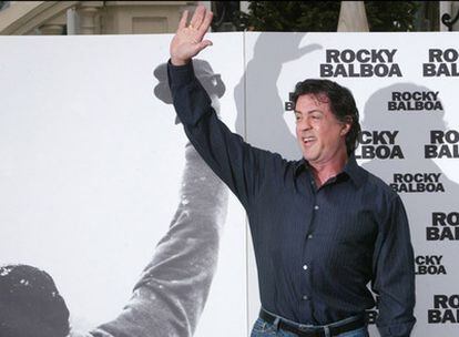 El actor Sylvester Stallone, promocionando en Madrid su filme 'Rocky Balboa' , quinta entrega de la saga sobre el boxeador.