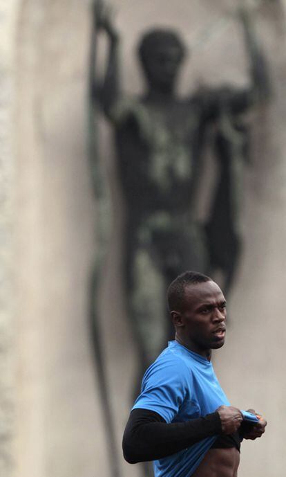 Bolt, en el estadio olímpico de Roma