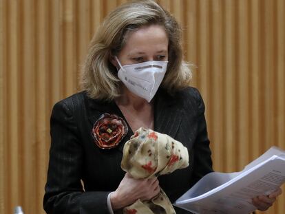 La vicepresidenta de Asuntos Económicos, Nadia Calviño, el pasado viernes.