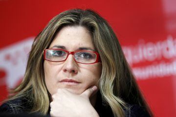 Raquel López durante la presentación de su candidatura a la alcaldía de Madrid.