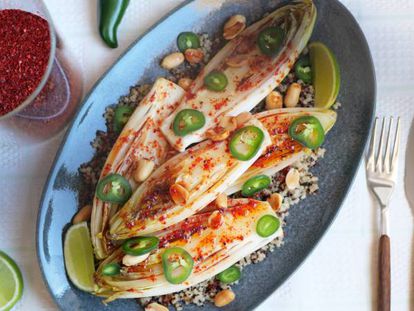 Endivias a la plancha con quinoa