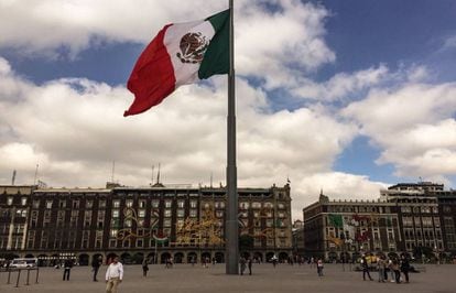 Vista de la plaza del zócalo en Ciudad de México.