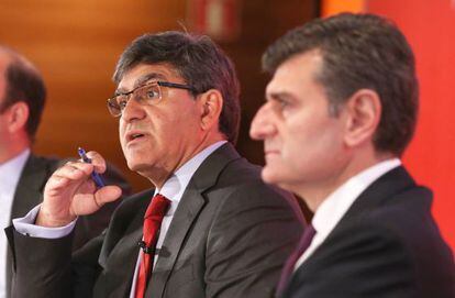 José Antonio Álvarez y José García Cantera hoy en la presentación de resultados