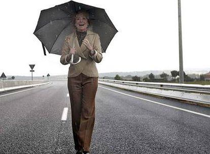 Esperanza Aguirre, durante la inauguración de la autovía M-111, en el noreste de Madrid.