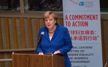 La alemana Angela Merkel, una de las pocas l&iacute;deres mundiales mujeres