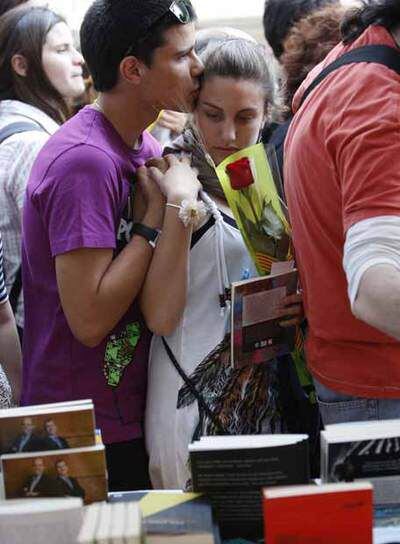 La fiesta de San Jordi, en Barcelona.