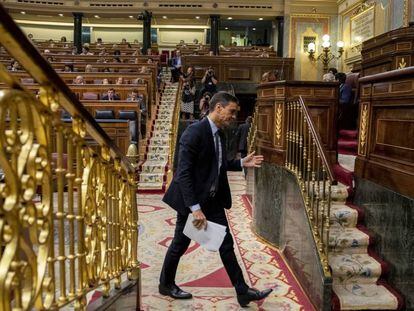Pedro Sánchez, este martes en el Congreso .