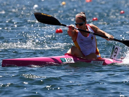 Teresa Portela, en la final del K1-200 de los Juegos Olímpicos de Tokio el pasado mes de agosto.