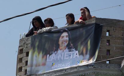 Simpatizantes de Alejandra Barrales en Iztapalapa.