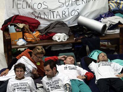 Protesta de los técnicos sanitarios en Madrid.