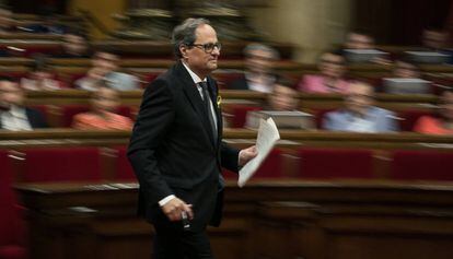 Quim Torra, en el Parlament.