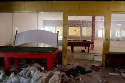 Uno de los casinos abandonados por los chinos en la frontera con Laos.