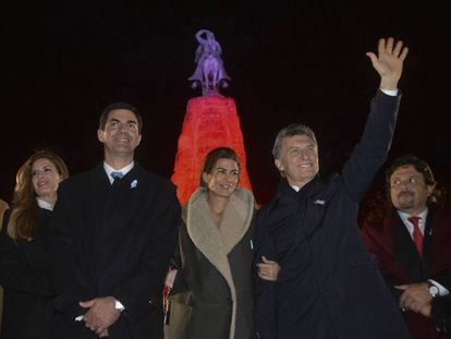Urtubey y Macedo junto a la pareja presidencial en un acto en Salta.