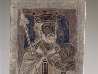 Uno de los retratos de las pinturas del monasterio de Sijena