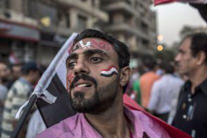Celebración en la plaza Tahrir, el domingo.