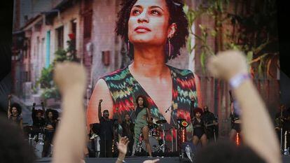 Homenaje a Marielle Franco hace unos días en un concierto de Rock in Río.