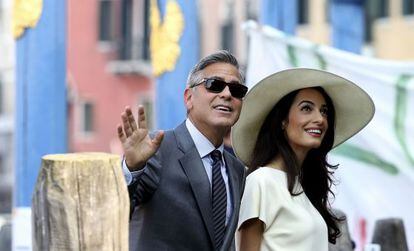 George Clooney i la seva dona, Amal Alamuddin, a Venècia.