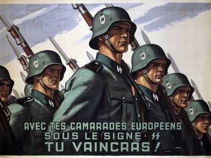 Cartel que animaba a los franceses unirse a las SS alemanas, en el año 1943.