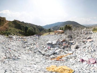 La zona afectada por las obras en Xochicuautla.