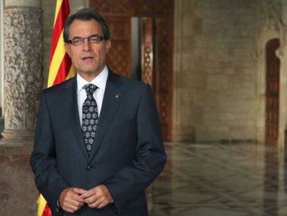 Artur Mas, durante el discurso de la Diada.