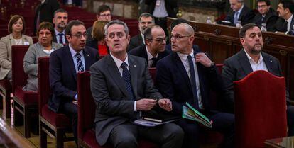 Los líderes independentistas catalanes, durante el juicio del procés celebrado en el Tribunal Supremo.