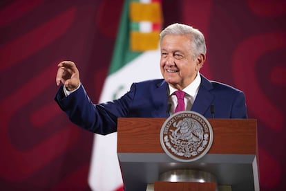 El presidente de México, Andrés Manuel López Obrador, durante su conferencia mañanera del pasado 9 de noviembre.