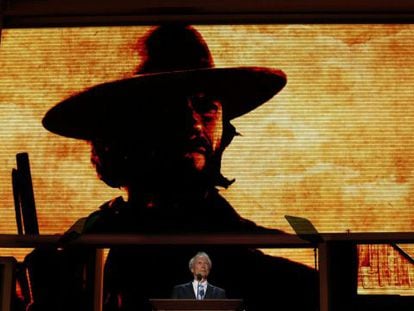 Clint Eastwood durante la última sesión de la convención republicana.
