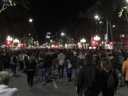 Protestas por el paseo de Gràcia de Barcelona.
 