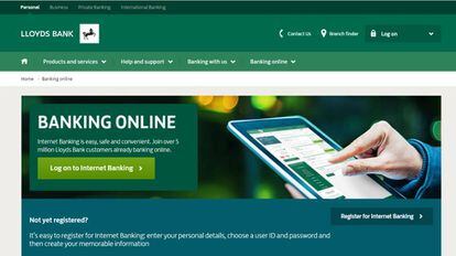 Sitio de acceso a la banca online de Lloyds.