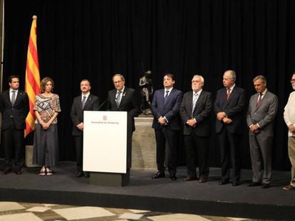 El president de la Generalitat, Quim Torra, rep el cos consular acreditat a Catalunya.