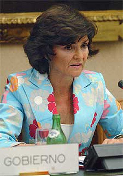 La ministra Carmen Calvo, ayer en el Congreso.