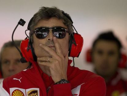 Marco Mattiacci, en el box de Ferrari.