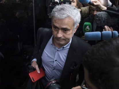 Mourinho, a su llegada al juzgado.