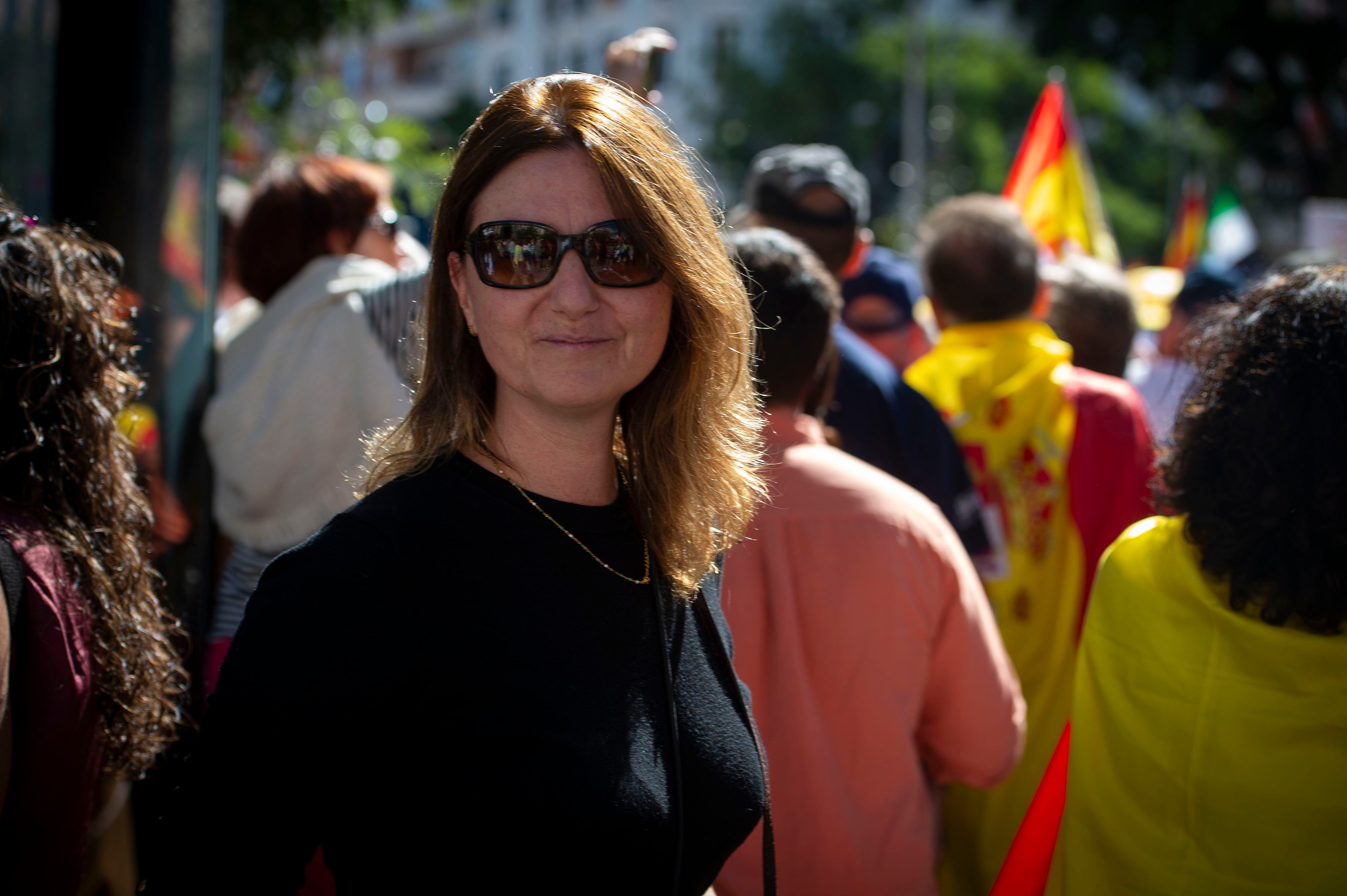 Vali Sámano, en el mitin del PP en Madrid.