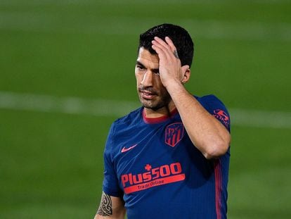 Luis Suárez, durante el Villarreal-Atlético (0-2) disputado en el estadio de La Cerámica el pasado 28 de febrero. / Pablo Morano (REUTERS)
