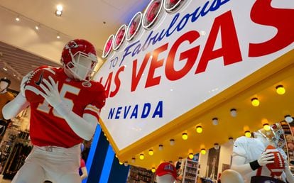 Una tienda con productos del Super Bowl en Las Vegas, EE UU.
