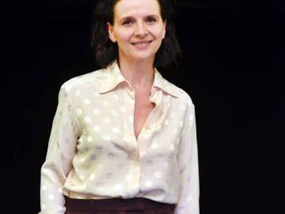 Juliette Binoche, ayer en Barcelona.