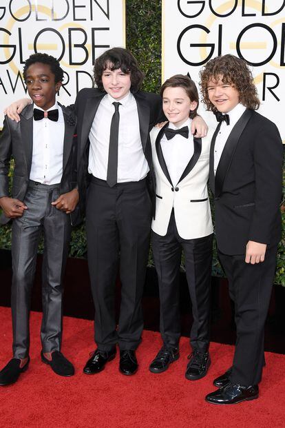 Los niños de Stranger Things: Caleb McLaughlin, Finn Wolfhard, Noah Schnapp y Gaten Matarazzo.