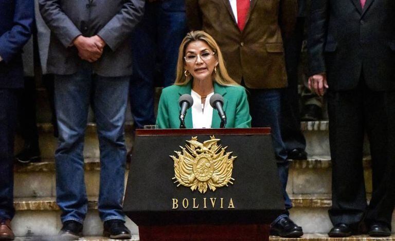 Jeanine Añez, la presidenta interina de Bolivia, en una imagen de archivo.
