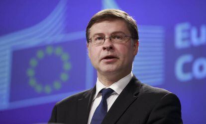 El vicepresidente de la Comisi&oacute;n Europea (CE) para el Euro, Valdis Dombrovskis. EFE/Archivo