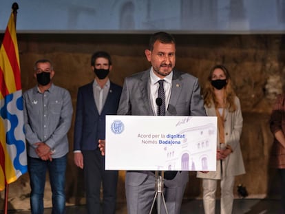 Rubén Guijarro, alcalde de Badalona, en un acto en el Ayuntamiento.