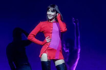 Aitana, durante su concierto ayer en el WiZink Center de Madrid.