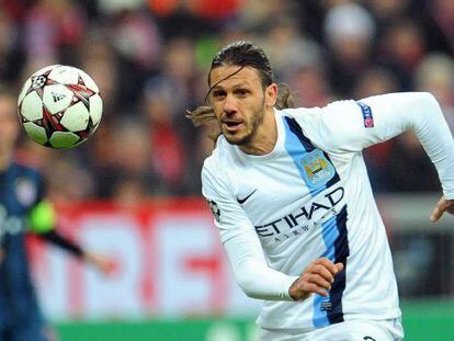 Demichelis, en un partido de Champions con el Manchester City.