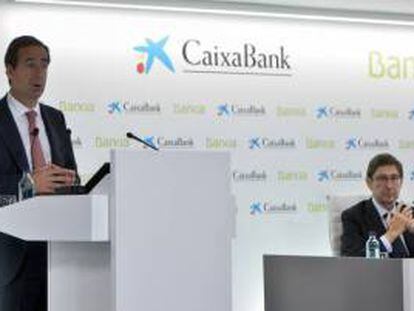 Gonzalo Gortázar, consejero delegado de CaixaBank, y José Ignacio Goirigolzarri, presidente de Bankia y en unos meses de CaixaBank